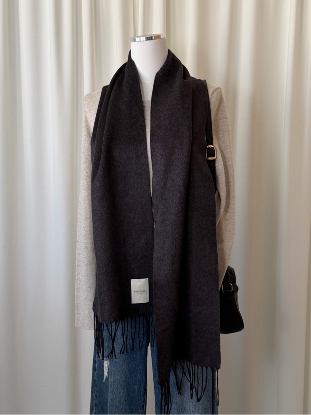 PIACENZA 1733 Men's Two-Tone Cashmere-Silk Scarf Made In Italy.